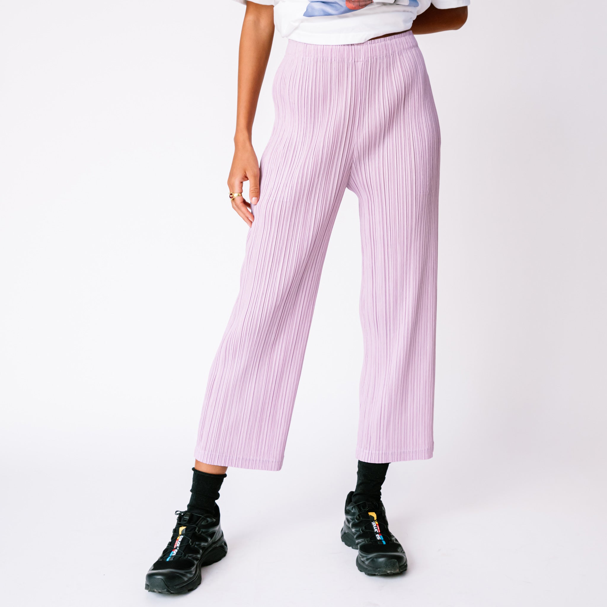 Pleats Please - Thicker Bottoms Pants - Pink Purple | available at LCD