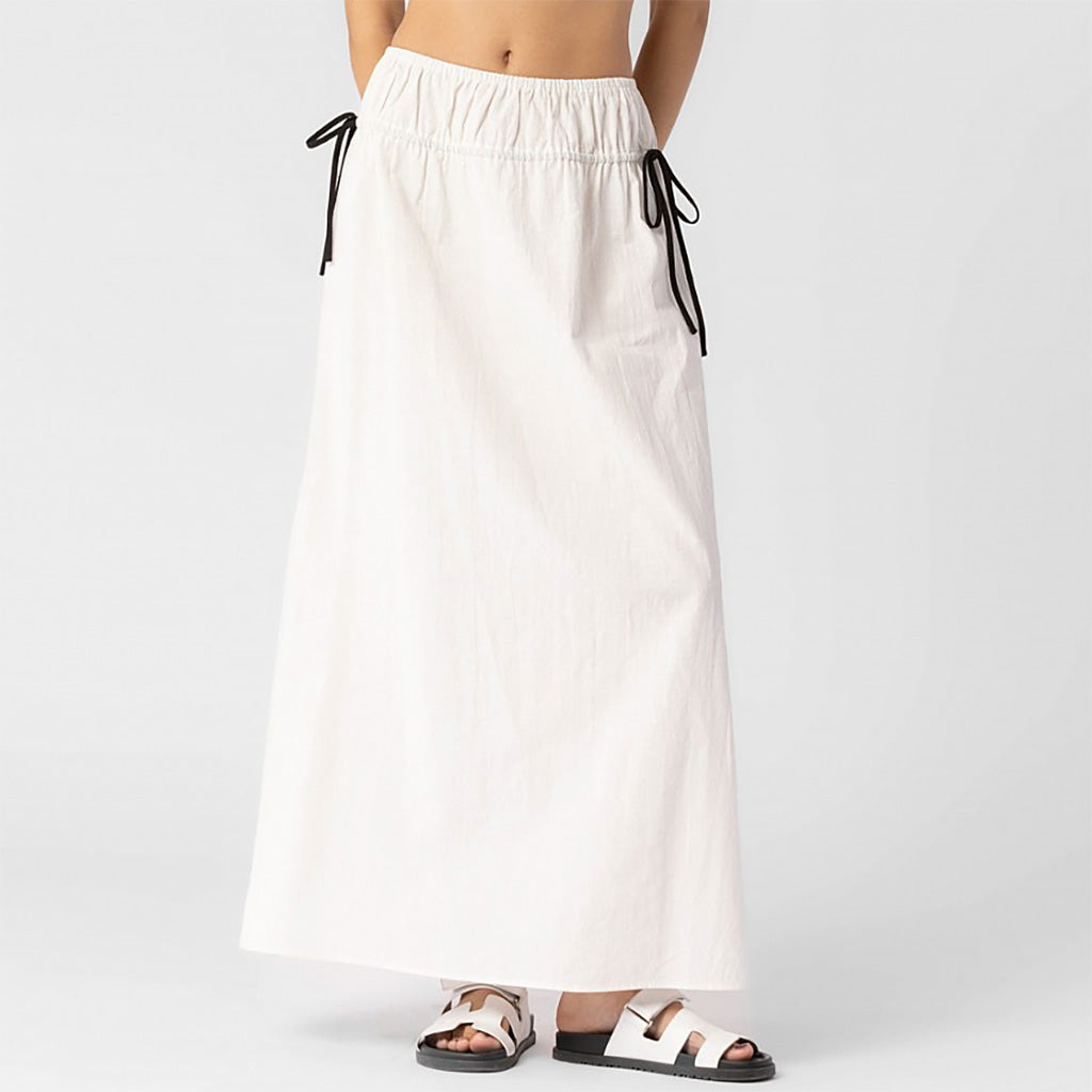 White midi shop skirt elastic waist