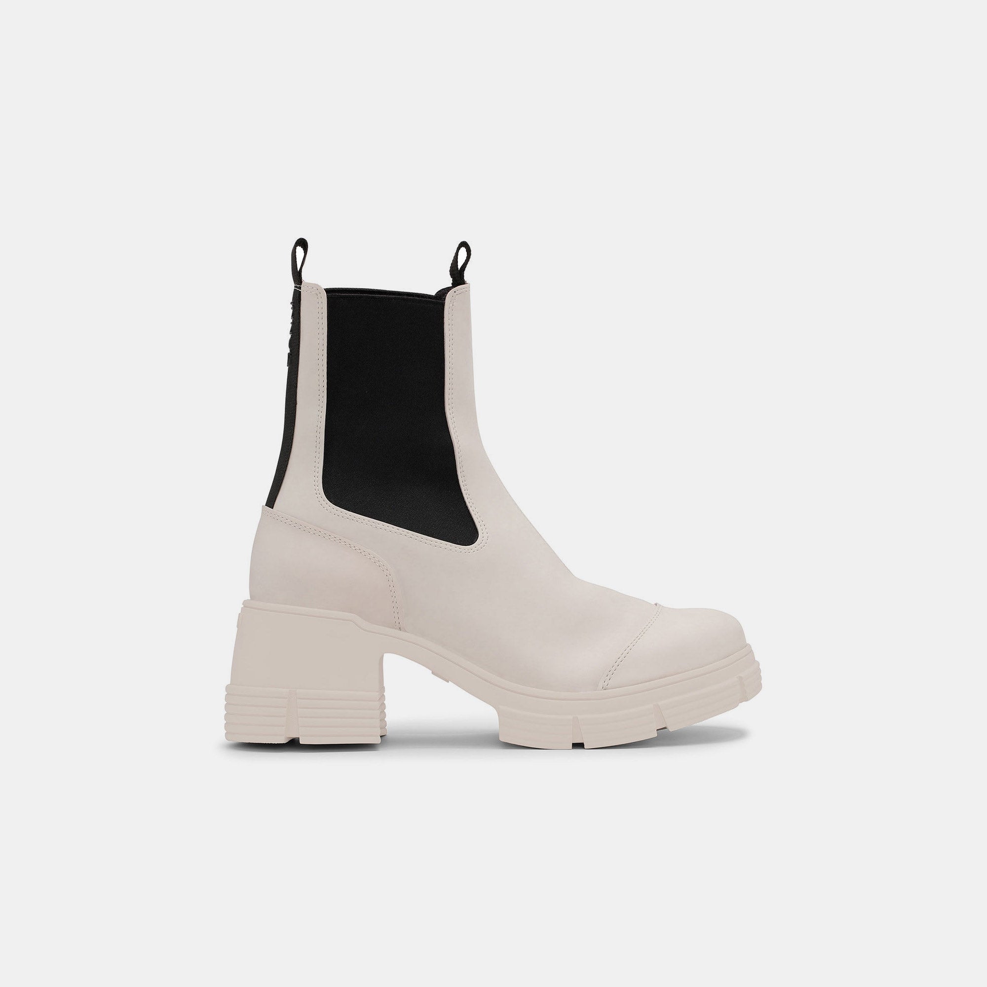 GANNI - Recycled Rubber Heeled City Boot - Oyster Grey | available at LCD