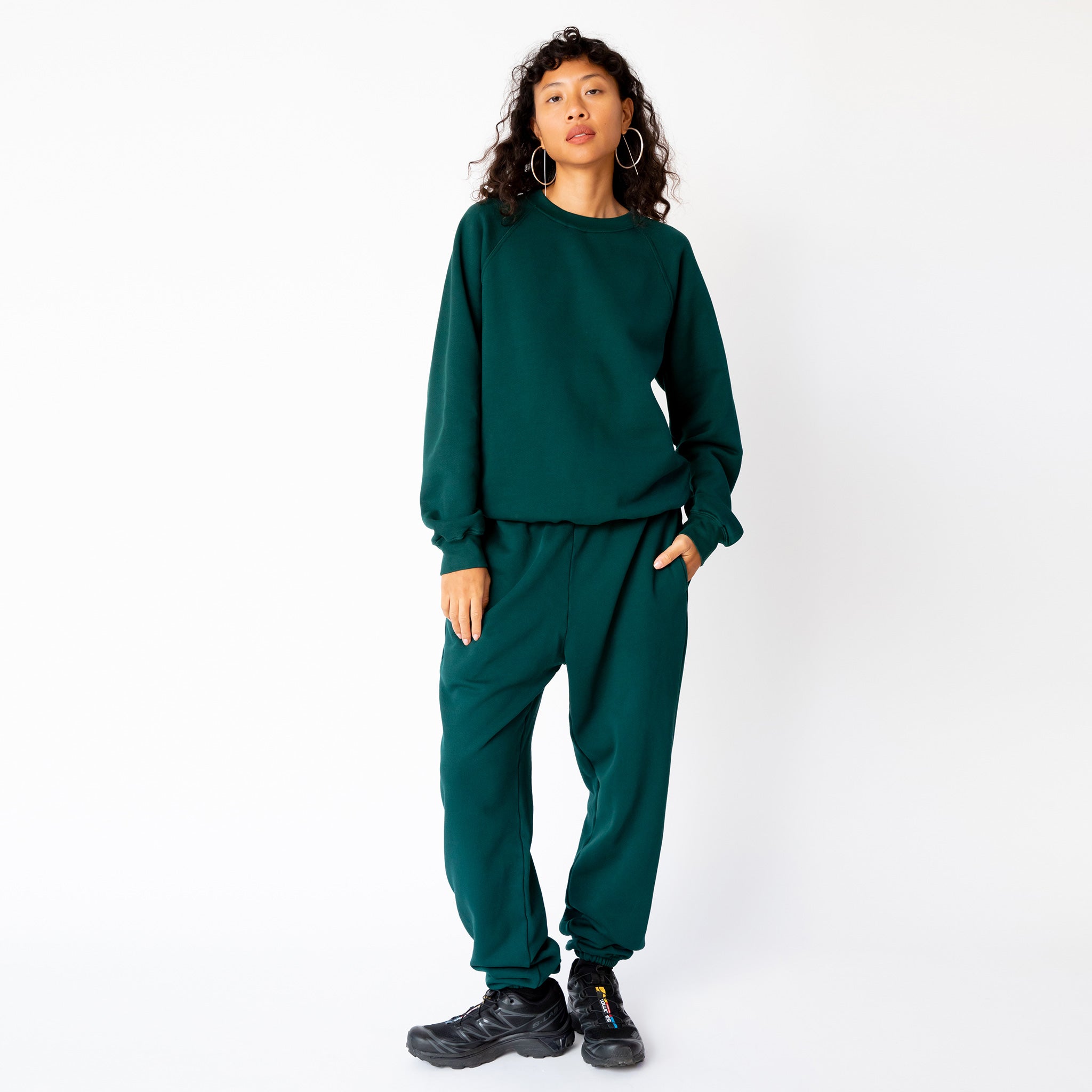 Les Tien - Classic Raglan Sweatshirt - Emerald | available at LCD