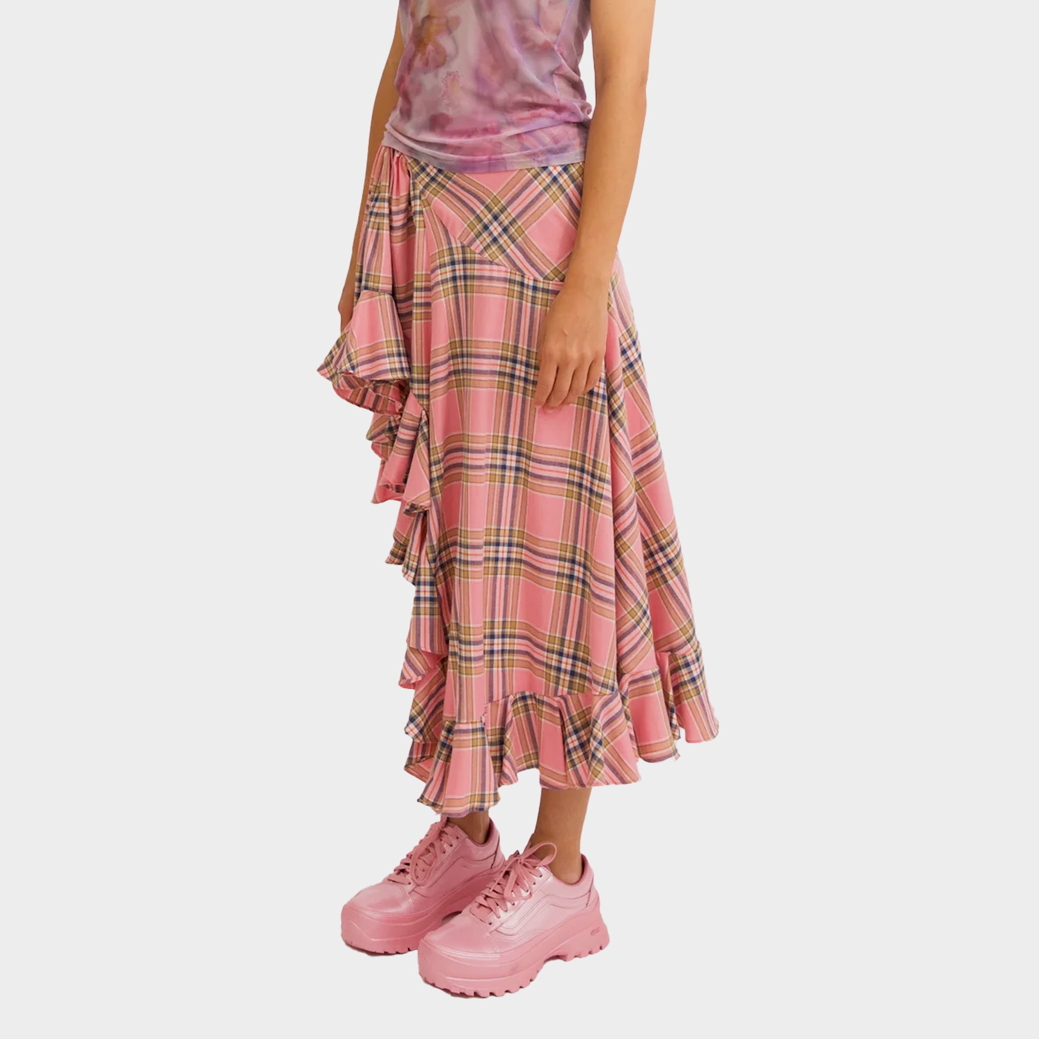 Pink plaid outlet skirt 8x10