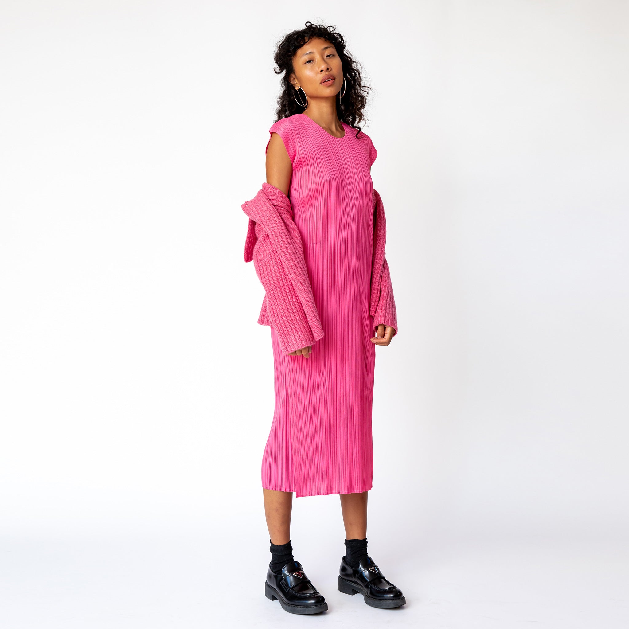 Pleats Please - Monthly Colors July S/S Dress - Bright Pink ...
