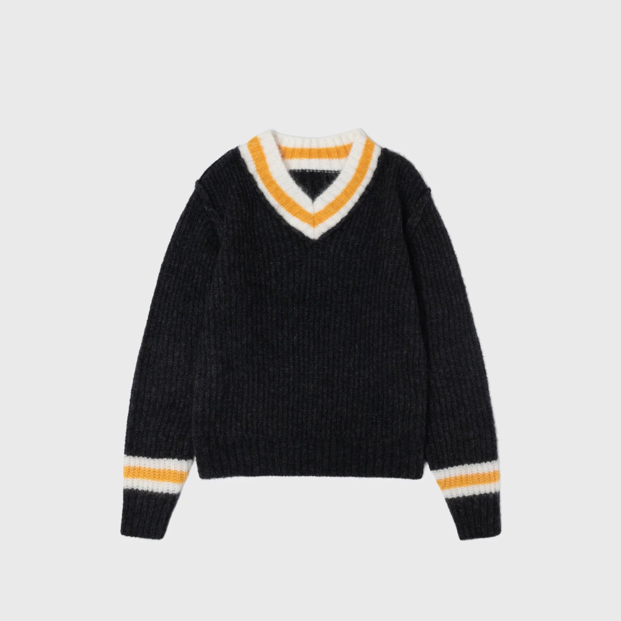 Stussy - Mohair Tennis Sweater - Charcoal | available at LCD