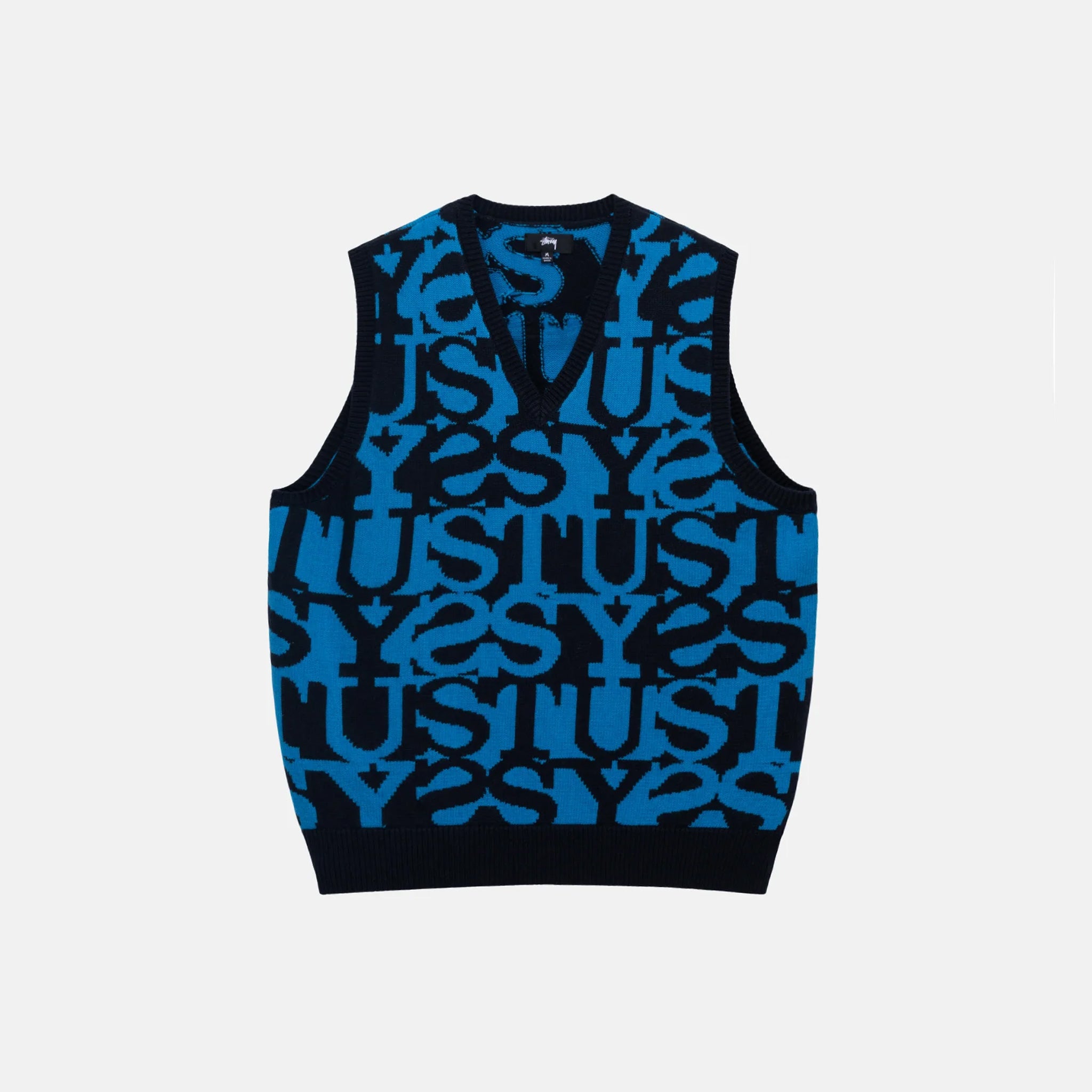 Stussy - Stacked Sweater Vest - Dark Navy | available at LCD
