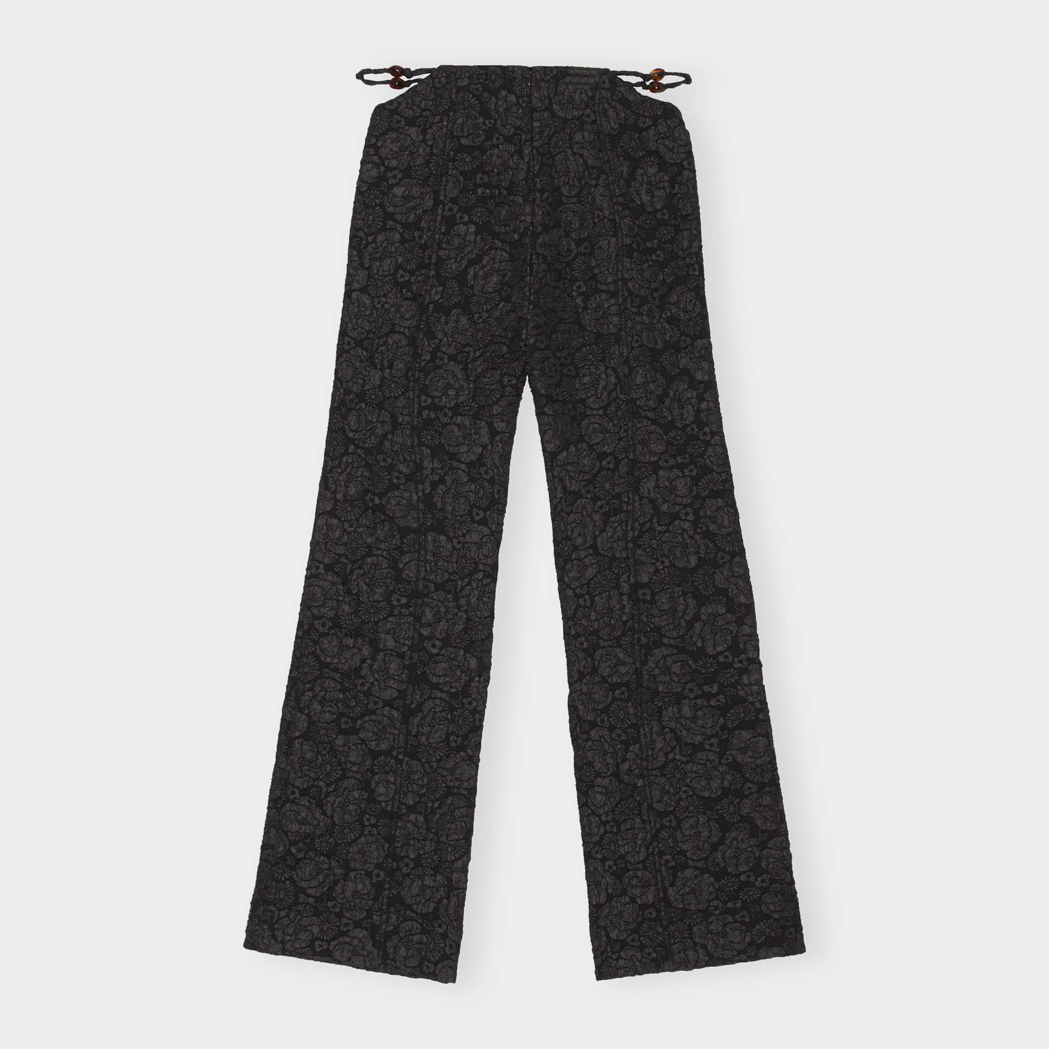 GANNI - Stretch Jacquard Flared Pants - Black | available at LCD